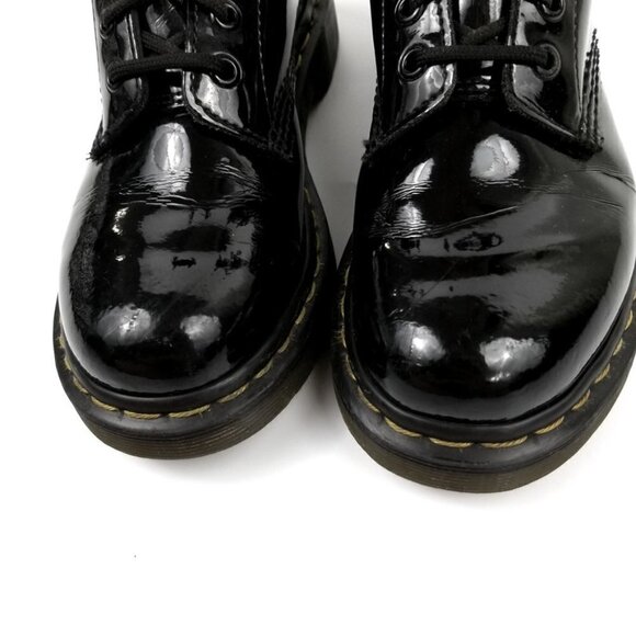 Dr. Martens Black Patent Leather Combat Boots 6 Grunge Y2k 90s Urban Streetwear - Picture 9 of 9